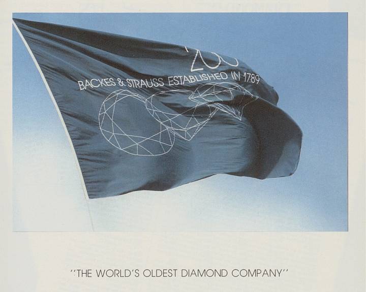 “The world's oldest diamond company”: un anuncio de Backes & Strauss en Europa Star de 1990.