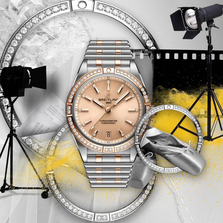 Cuando los relojeros prueban nuevos caminos: el Breitling Chronomat para mujer se abre paso en el armario virtual de Drest, el primer juego móvil interactivo de moda de lujo del mundo.