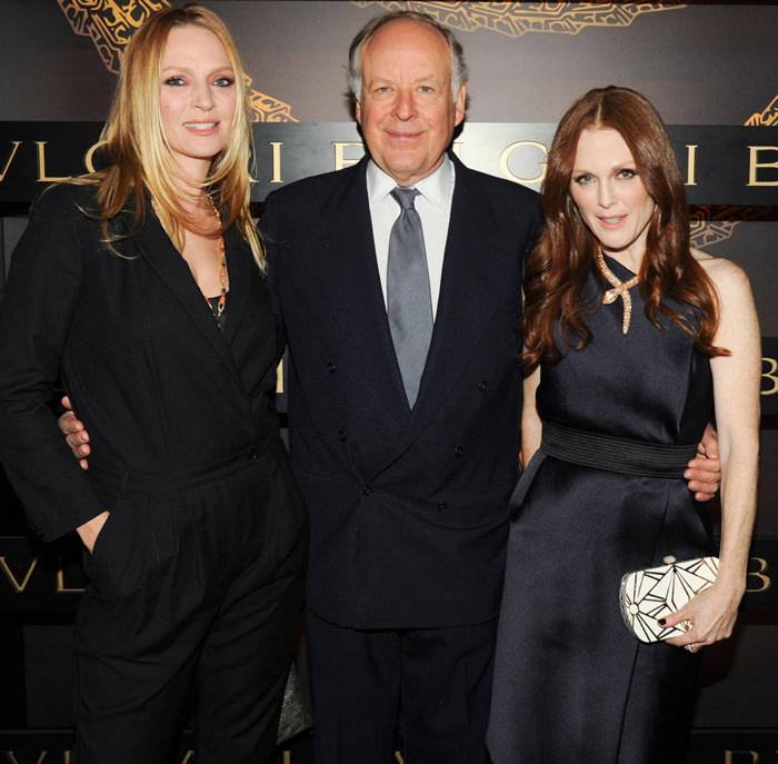 De Izquierda a Derech: Uma Thurman, Nicola Bulgari & Julianne Moore