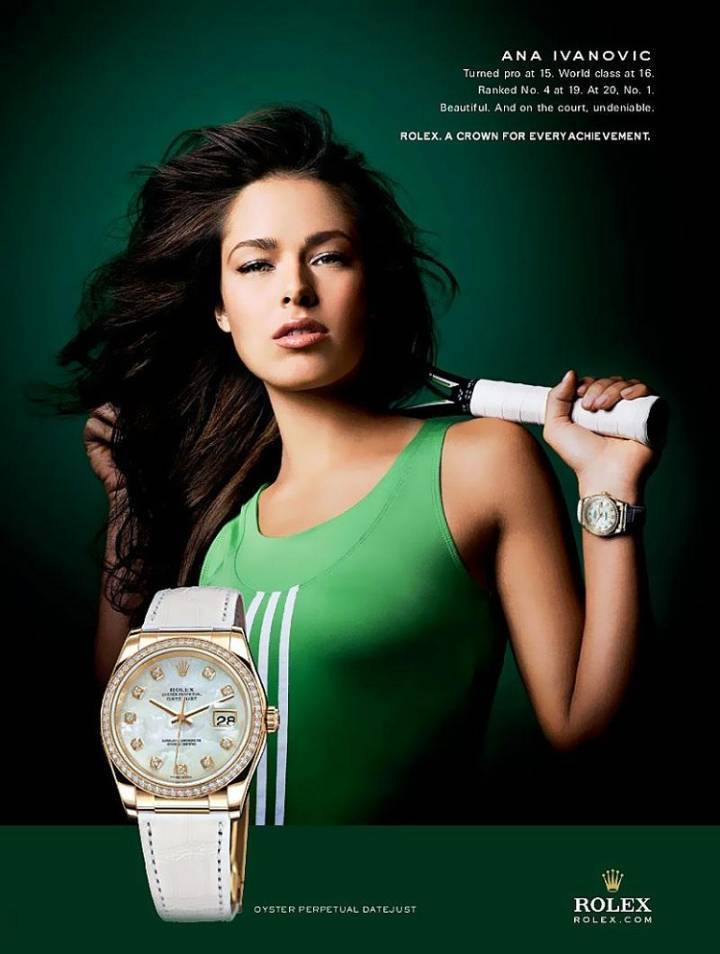 La Estrella del Tenis Ana Ivanovic anunciando para Rolex