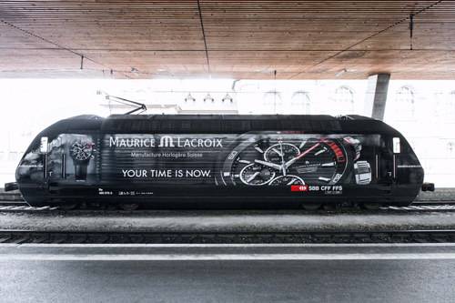 La locomotora Suiza con el nuevo anuncio de Maurice Lacroix 
