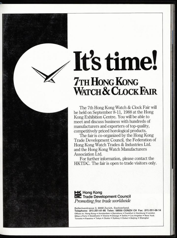 La feria de relojes y relojes de Hong Kong presentada en Europa Star en 1988