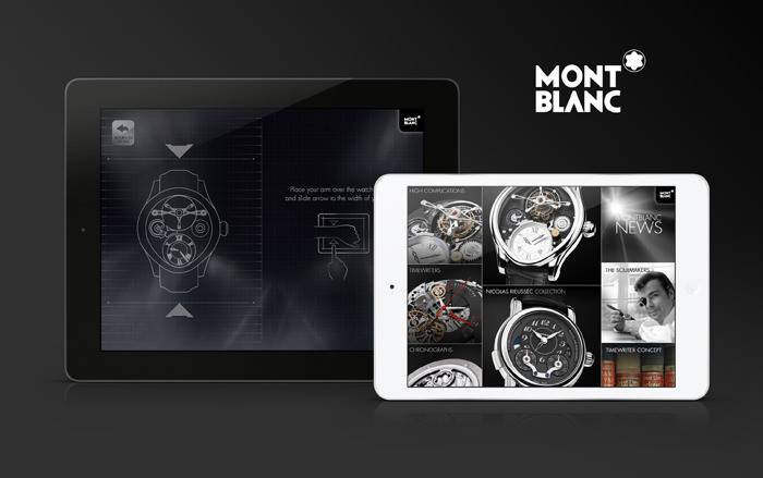 Pantallas de la Montblanc Timepieces iPad app