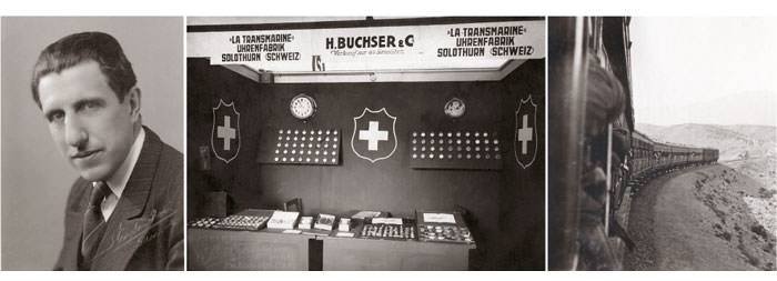 El estand de Transmarine, fundada por el joven Hugo Buchser, en la exposición de Viena, 1923.