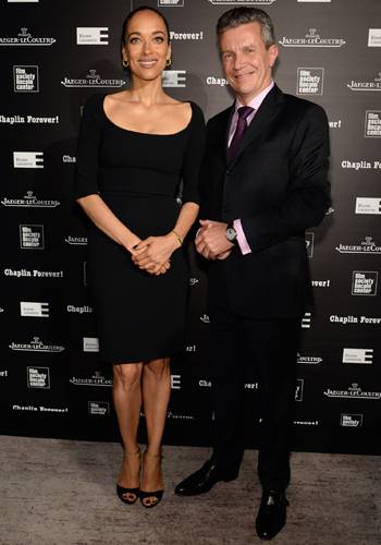 Carmen Chaplin y Daniel Riedo (CEO de Jaeger-LeCoultre)