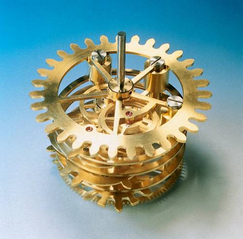 El mecanismo del calendario perpetuo del reloj Türler