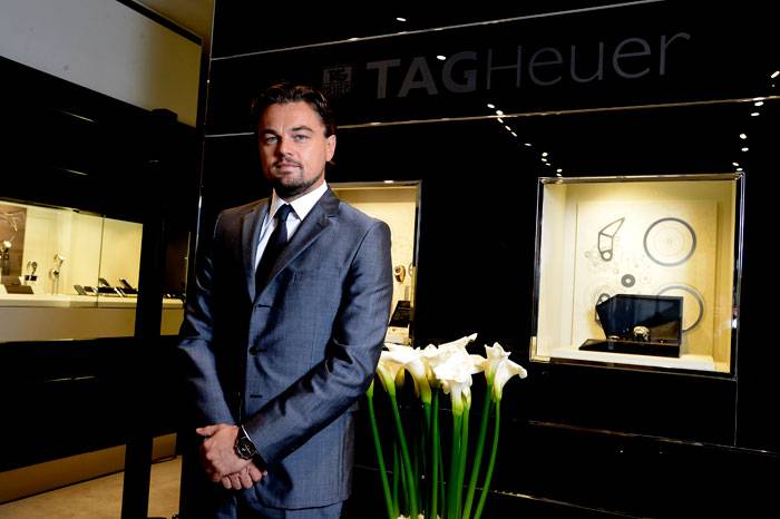 Leonardo DiCaprio en la nueva tienda en Paris de Tag Heuer