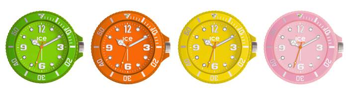 Ice-Clock en Verde, Naranja, Amarillo y Rosa