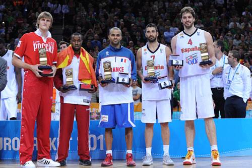 Los premiados Best Five en el Eurobasket 2011 (FIBA)