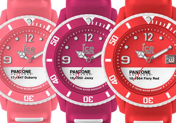 PANTONE UNIVERSETM DUBARRY, JAZZY y FIERY RED de Ice-Watch