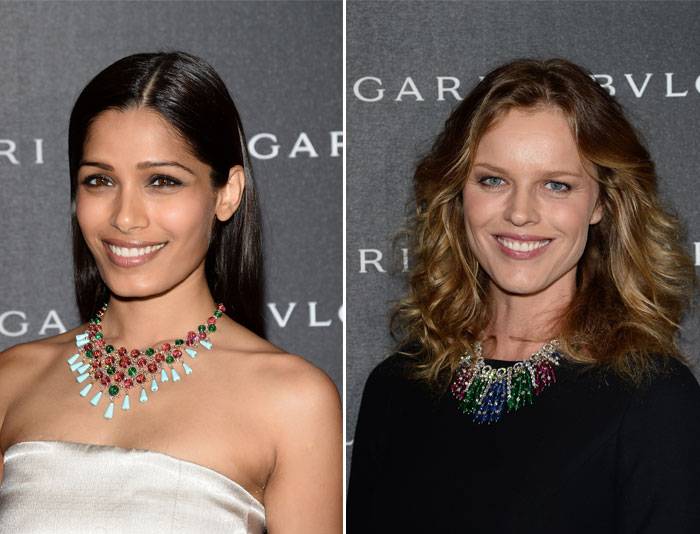 Izquierda: Freida Pinto - Derecha: Eva Herzigova