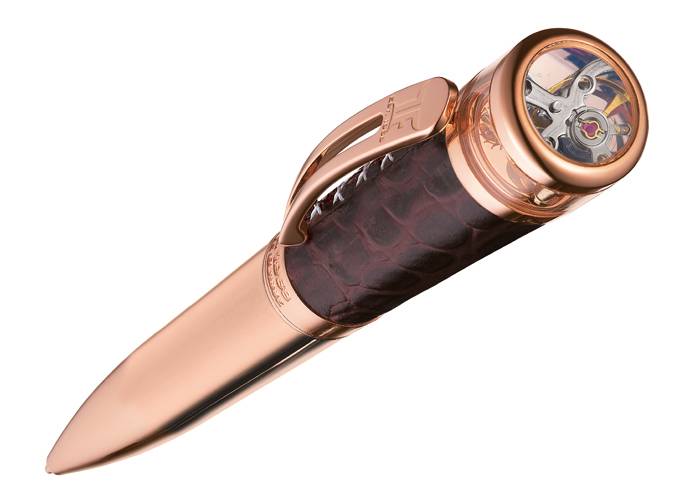 The TF Est. 1968 Tourbillon Open Side Roller Pen (Oro Rosa)