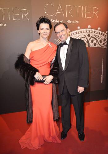 Juliette Binoche y el Presidente de Cartier Stanislas de Quercize
