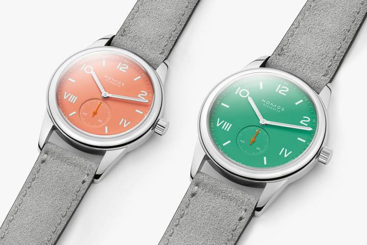 Nomos Club Campus electric green & cream coral