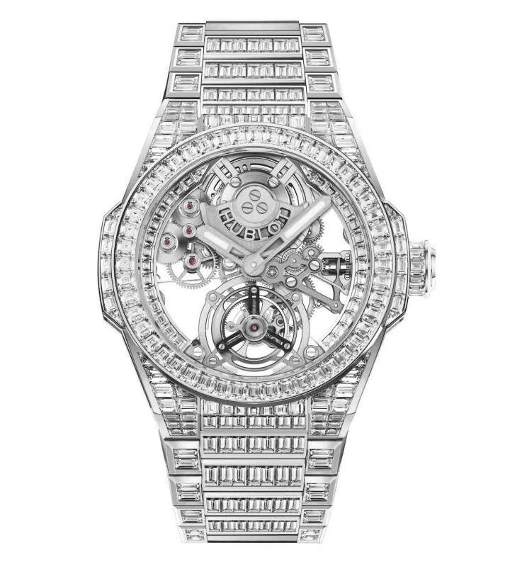 El Alta Big Bang Integral Tourbillon High Jewellery, una nueva pieza única completamente engastada (484 diamantes talla baguette con un total de 31 quilates)