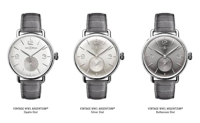 El Bell & Ross Vintage WW1 Argentium® viene con variedad de esferas.