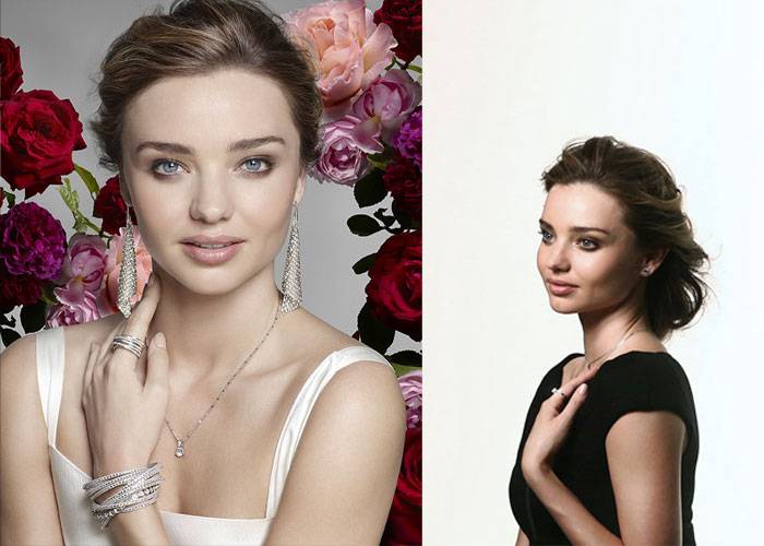 Izquierda: Fotografía de la nueva campaña de Swarovski mostrando a Miranda Kerr - Derecha: Miranda Kerr durante la sesión fotográfica con Nick Knight