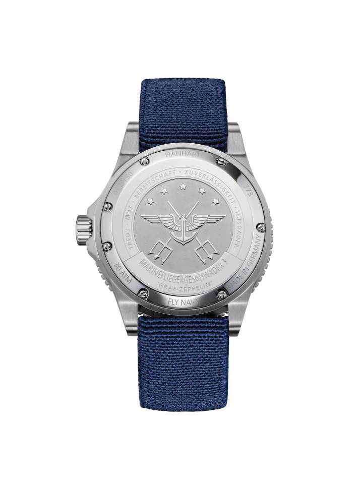 Hanhart Fly Navy Aerosphere edición limitada en dos diseños de fondo de caja