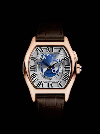Cartier Tortue multiple time zone watch en oro rosa