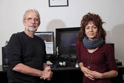 Walter Murch, izquierda, y su cineasta protegida Sara Fgaier