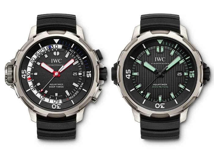  Izquierda: Aquatimer Deep Three de IWC - Derecha: Aquatimer Automatic 2000 de IWC