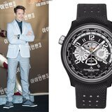 Izquierda: el actor Robert Downey Jr. vistiendo su Jaeger-LeCoultre Chronograph - Derecha: el AMVOX5 World Chronograph Watch de Jaeger-LeCoultre