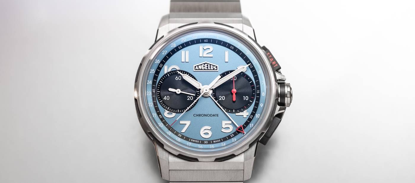 Angelus presenta el Chronodate Titanium Storm Blue Edition