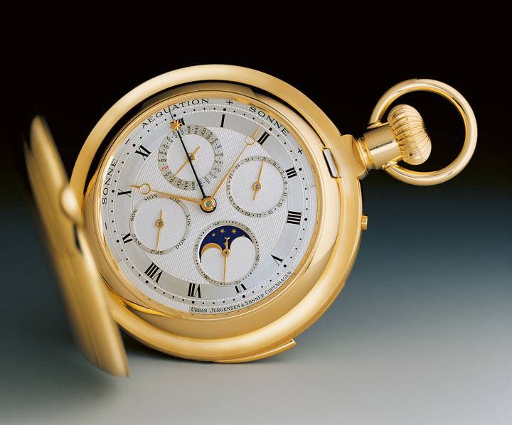 Reloj de bolsillo astronómico con repetición de minutos, calendario perpetuo e indicación de ecuación del tiempo. Pieza única.