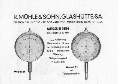 el M29 indicator gauge de Robert Mühle & Sons, Glashütte
