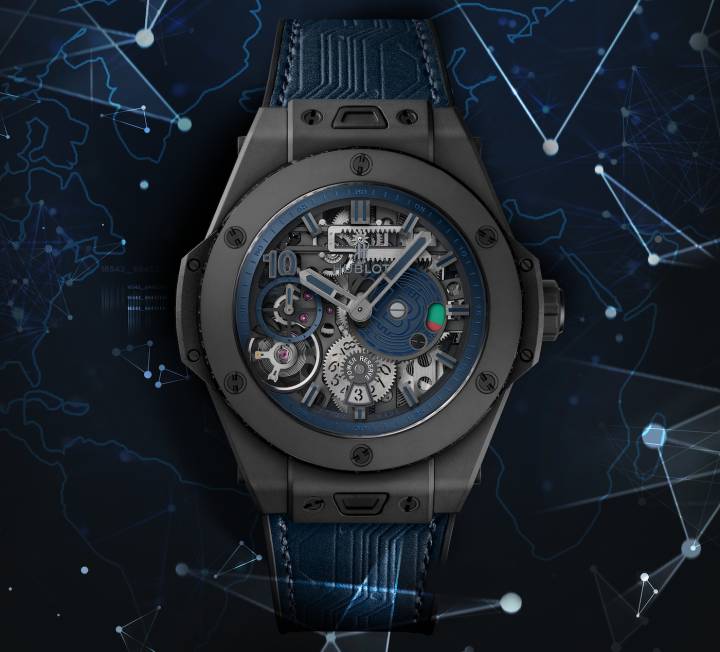 El diseño del Big Bang Meca-10 P2P de Hublot se inspiró en Bitcoin y, en su lanzamiento en 2018, solo se podía adquirir con la criptomoneda.