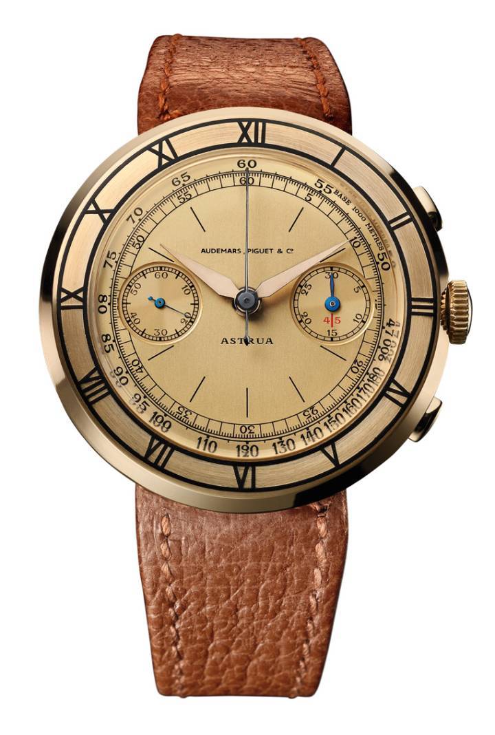 Cronógrafo esqueletizado en oro amarillo de 18 K, de 1981.