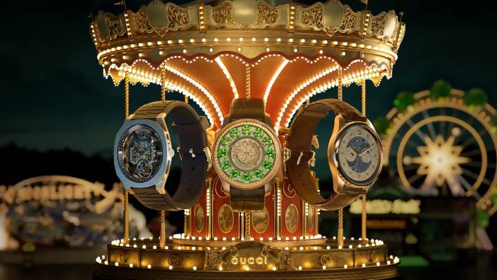 Gucci celebró su 50 aniversario en la relojería con “Gucci Wonderland”.