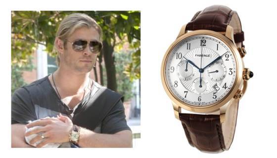 Chris Hemsworth Luce un Reloj Fabergé Agathon Chronograph