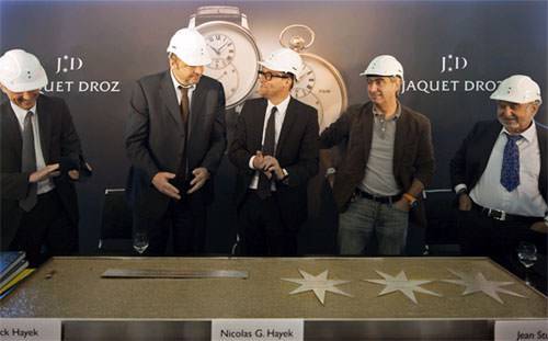 Colocación de la Piedra Fundacional en la nueva Fábrica de Montres Jaquet Droz SA