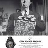 The first part of the Girard-Perregaux campaign will feature an image of Alfred Hitchcock holding a production slate during the filming of PSYCHO