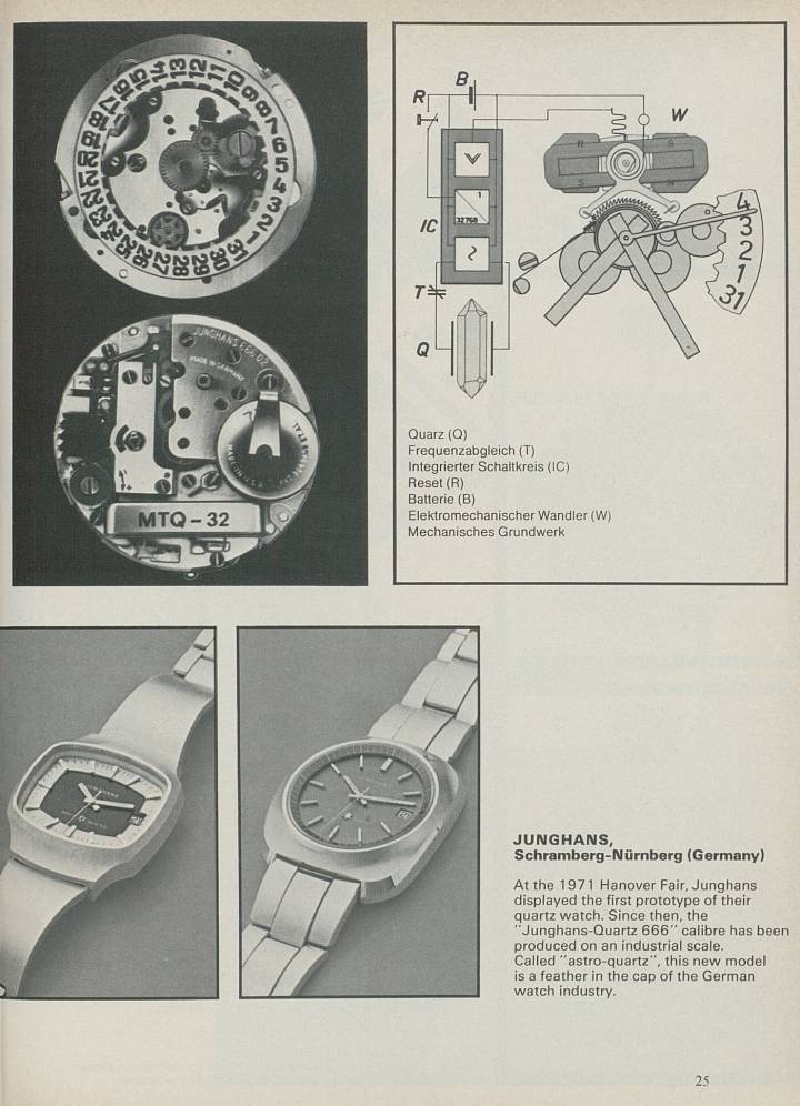 La revolución del cuarzo: Junghans presenta su modelo Astro-Quartz en 1972.