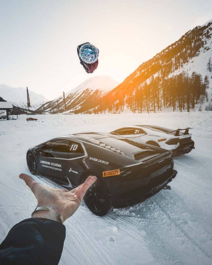 La Lamborghini Winter Accademia ha ayudado a Roger Dubuis en el lanzamiento del nuevo reloj