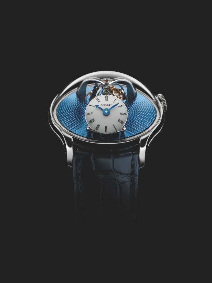 MB&F Legacy Machine Thunderdome (2019). La primera colaboración entre los relojeros Eric Coudray y Kari Voutilainen, las jaulas del tourbillon TriAx giran sobre tres ejes a una velocidad vertiginosa de 8, 12 y 20 segundos.