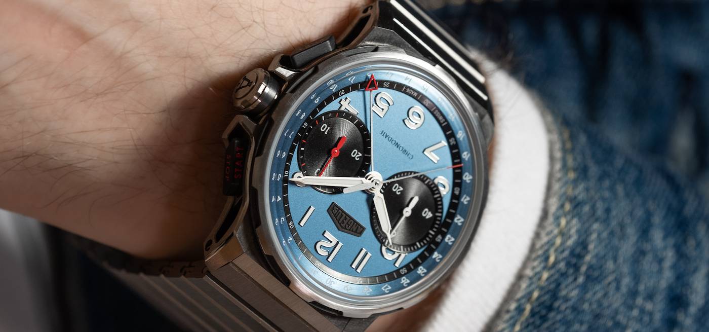 Angelus presenta el Chronodate Titanium Storm Blue Edition