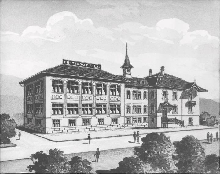 Nueva fábrica de Tissot construida en Le Locle, 1907. Colección del Museo Tissot.