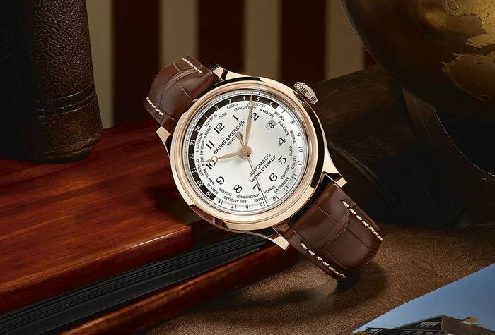 El Capeland Worldtimer en Oro Rojo de Baume & Mercier
