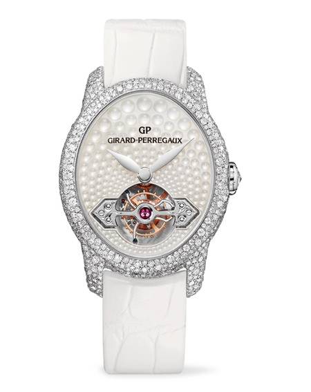 Cat's eye jewellery tourbillon con gold bridge de Girard-Perregaux