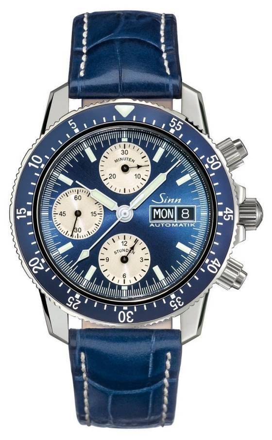 El Sinn Spezialuhren Blue Pilot Chronograph viene eléctrico