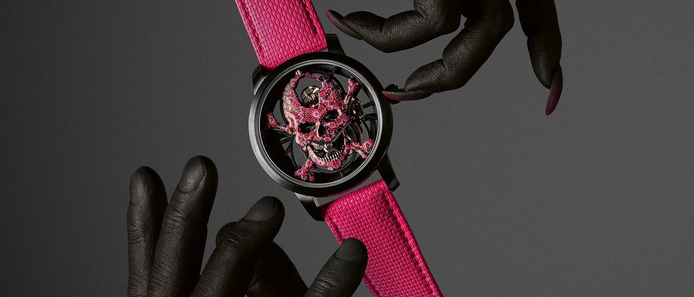 Jaquet Droz Tourbillon Skelet Ceramic Skull Pink Pointillism: la muerte nunca se vio tan bien