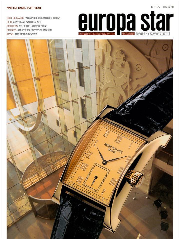 Para celebrar la apertura de su nueva factoría, Patek Philippe presentó el Gondolo, una pieza inspirada en diseños de la década de 1940. Fue presentado en la portada de Europa Star 2/1997, con la entrada a la manufactura en el fondo.