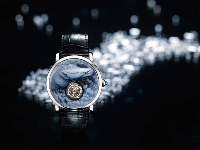 Reloj Rotonde de Cartier, Motivo Cocodrilo, Camafeo