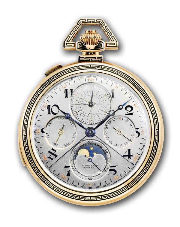 Large Complication Calibre 18SMCRV. Movimiento manufacturado en 1912. Reloj vendido a Gübelin en 1922.