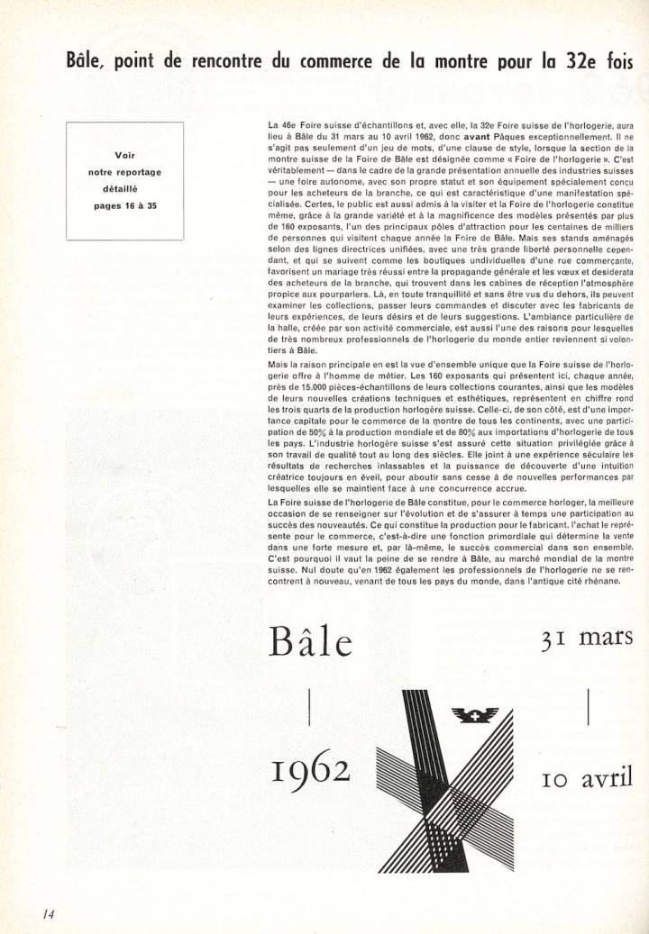 El punto de encuentro de la relojería (Europa Star n°1/1962)