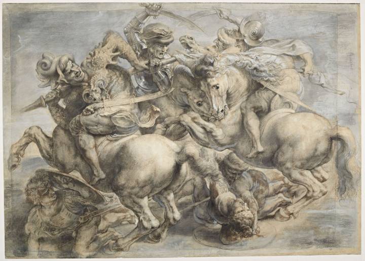 La lutte pour l'étendard de la Bataille d'Anghiari, por Pierre Paul Rubens