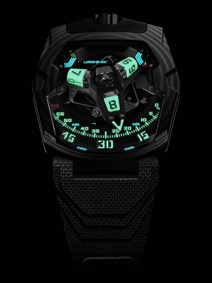 Nuevo Urwerk's UR-220 SL Asimov: Luces en la noche